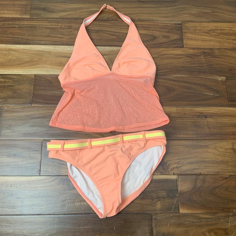 La Blanca Island Takini Womens Size 16 Orange Goddess 2-piece Halter Swimsuit